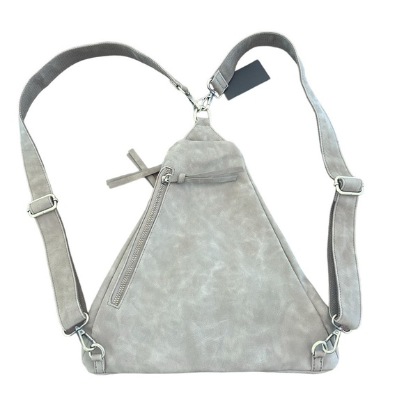 Joy Susan Tan Triangular Backpack with Adjustable Straps NWT - Picture 5 of 9